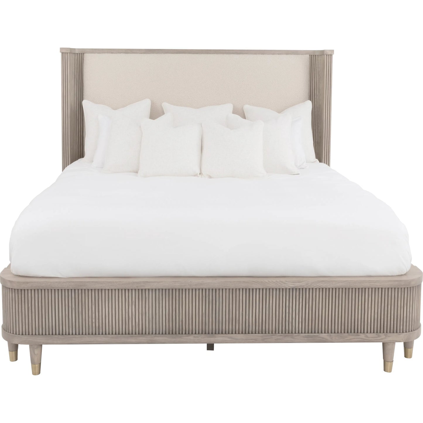 001 SI-2636044 | Additional Silo | Everett Bed with Upholstered Headboard by Fairfield Chair in brown and biscotti. Made from red oak solids, veneers in a unique style.