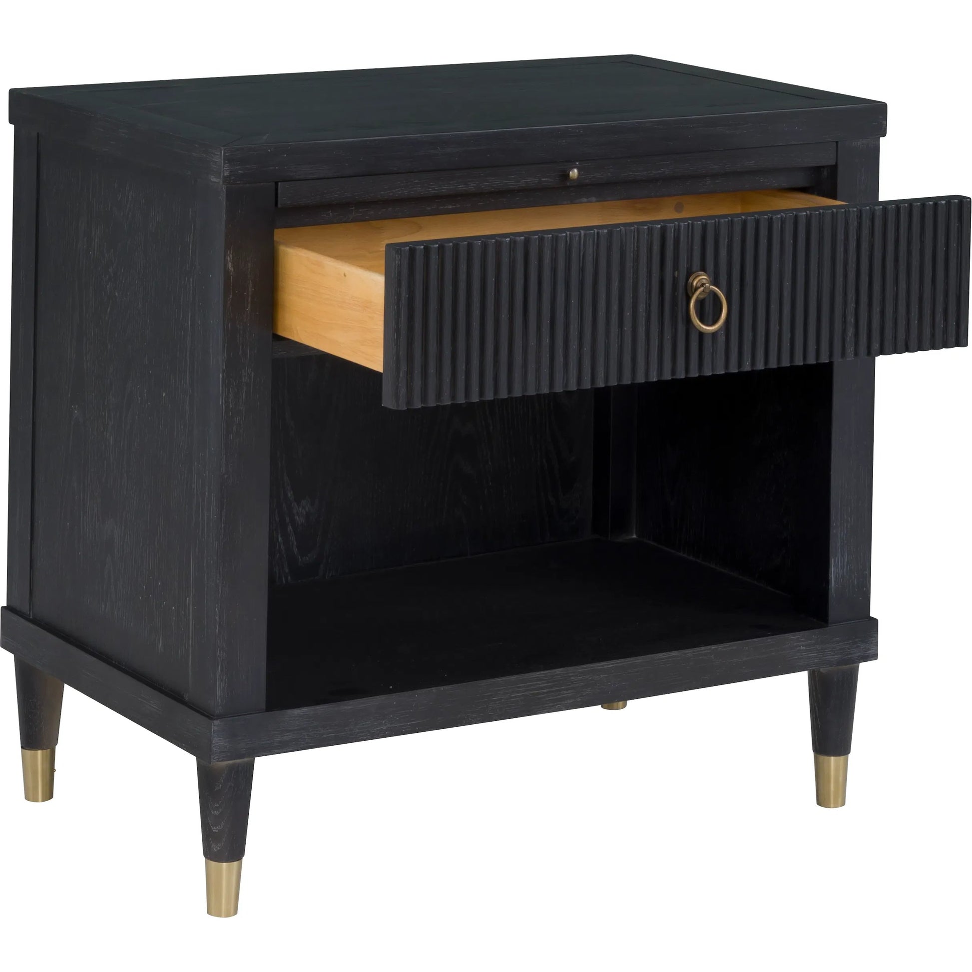 Everett 1-Drawer Rectangular Nightstand by Fairfield Chair. Made from red oak solids, veneers in a unique style.