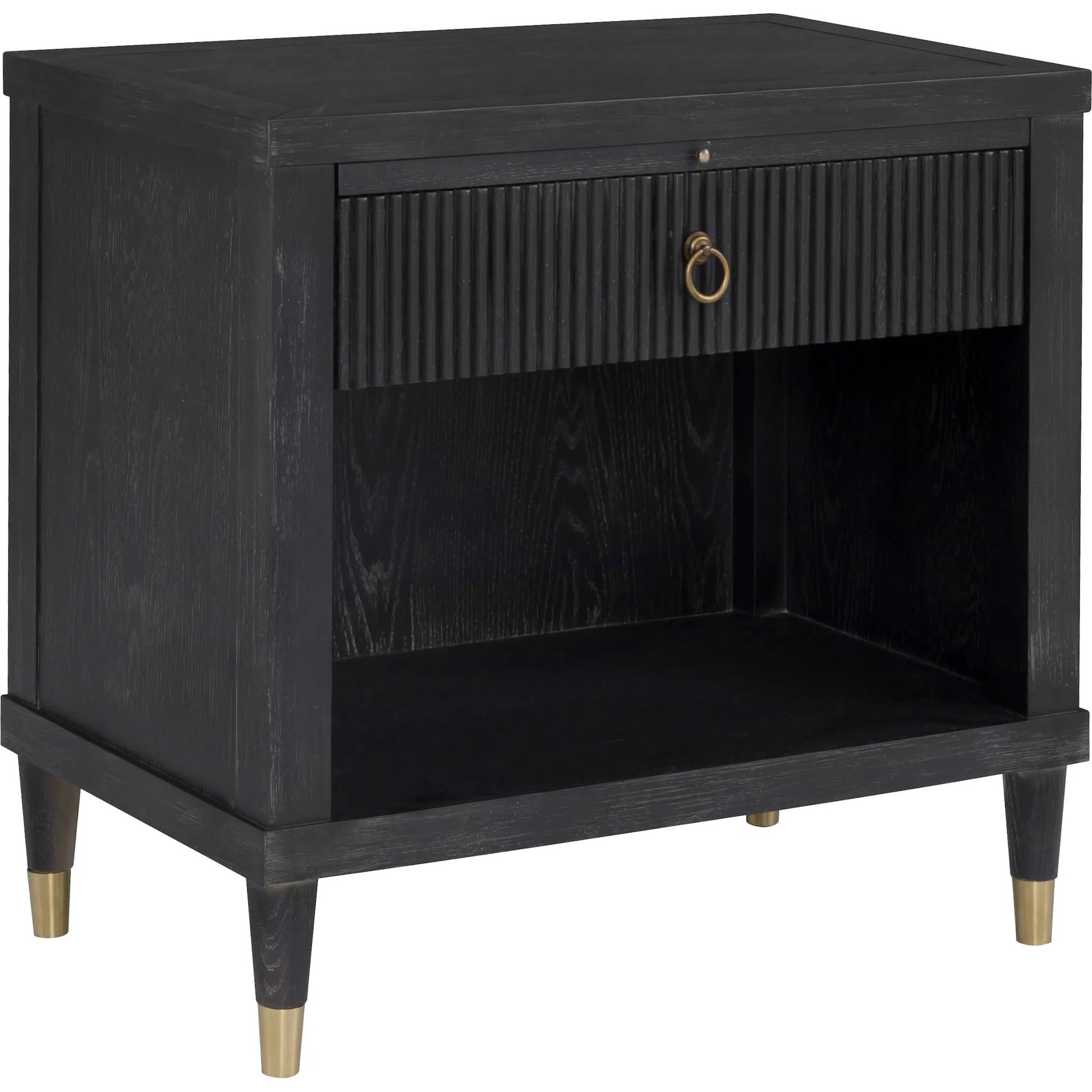Everett 1-Drawer Rectangular Nightstand by Fairfield Chair. Made from red oak solids, veneers in a unique style.