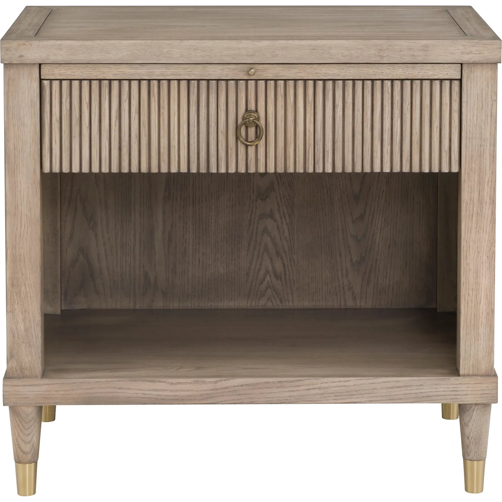 Everett 1-Drawer Rectangular Nightstand by Fairfield Chair. Made from red oak solids, veneers in a unique style.