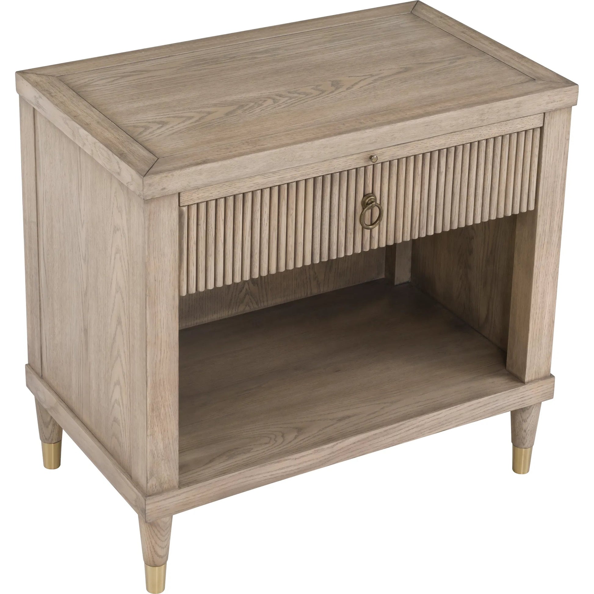 Everett 1-Drawer Rectangular Nightstand by Fairfield Chair. Made from red oak solids, veneers in a unique style.