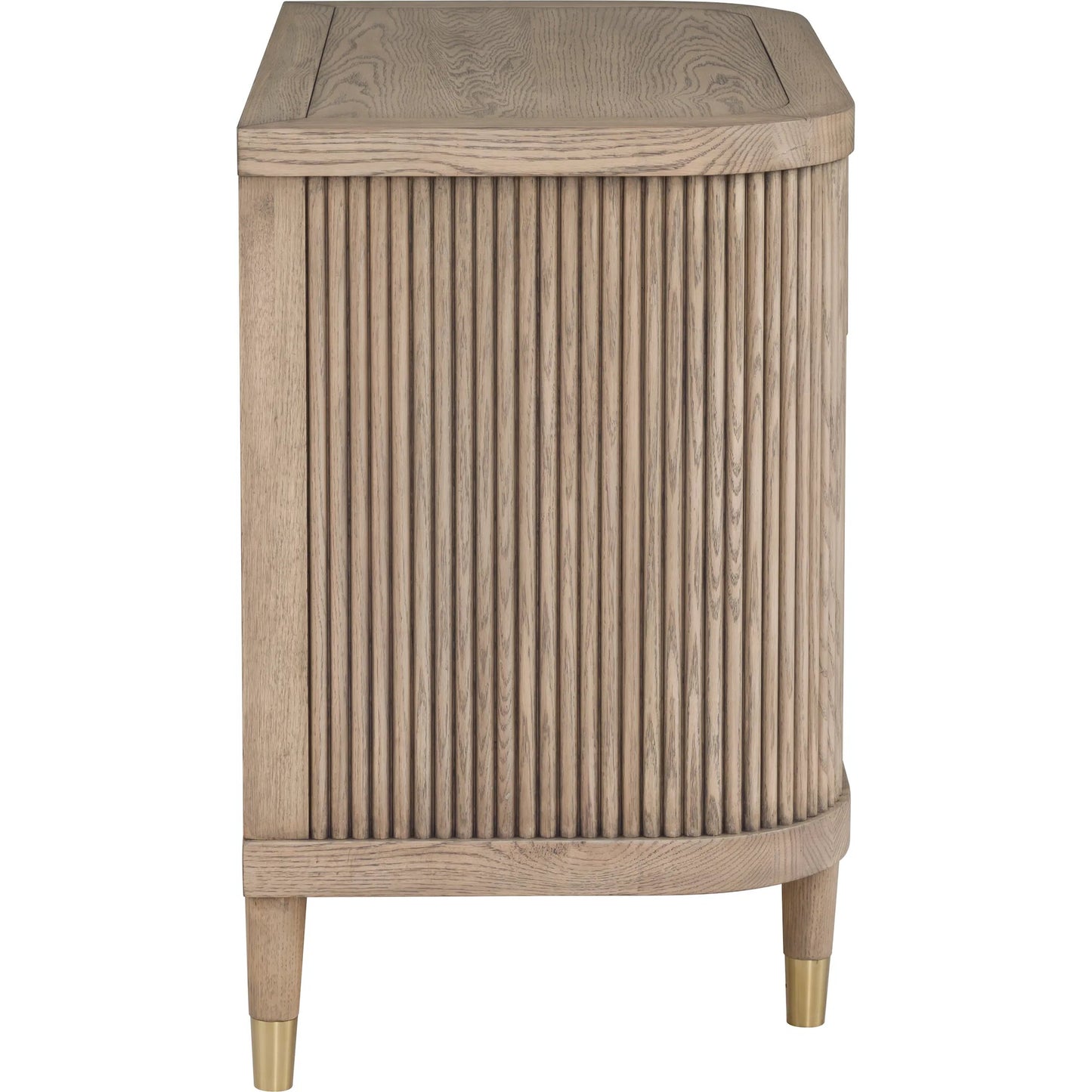 004 SI-2635790 | Additional Silo | Everett Demilune Nightstand by Fairfield Chair in brown and biscotti. Made from red oak solids, veneers in a unique style.