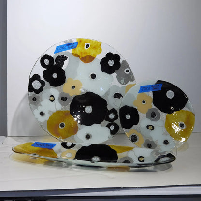 Fused Floral Boat Bowl by Global Views in clear. Made from unique in a eclectic & global style.