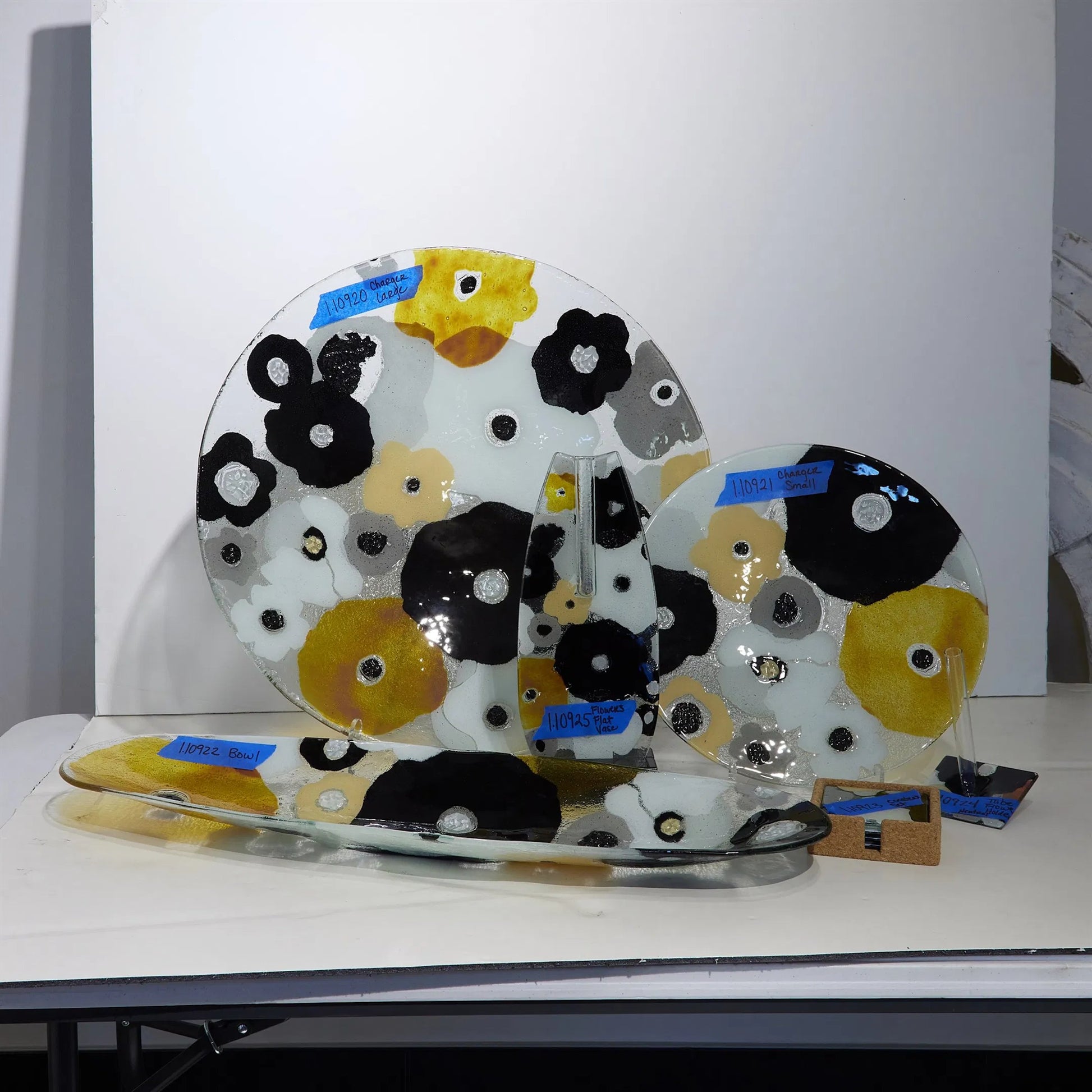 Fused Floral Boat Bowl by Global Views in clear. Made from unique in a eclectic & global style.