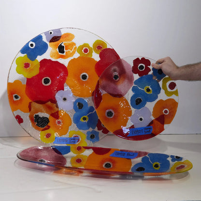 Fused Floral Boat Bowl by Global Views in clear. Made from unique in a eclectic & global style.