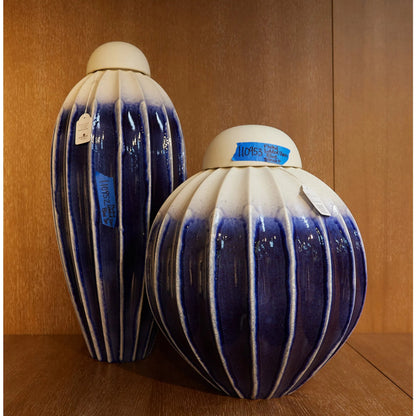 Fluted Jar with Lid by Global Views. Made from ceramic in a eclectic & global style.