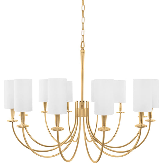 Mason Chandelier by Hudson Valley. Made from brass in a transitional style.