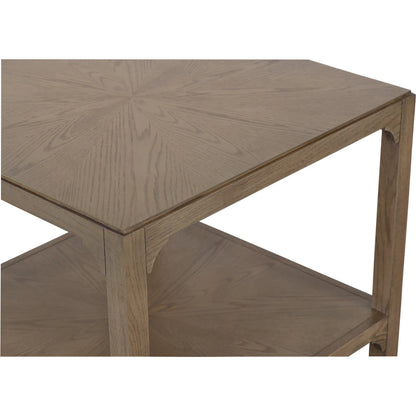 Kendrick End Table by Fairfield Chair in brown and modern truffle. Made from red oak solids, veneers in a unique style.