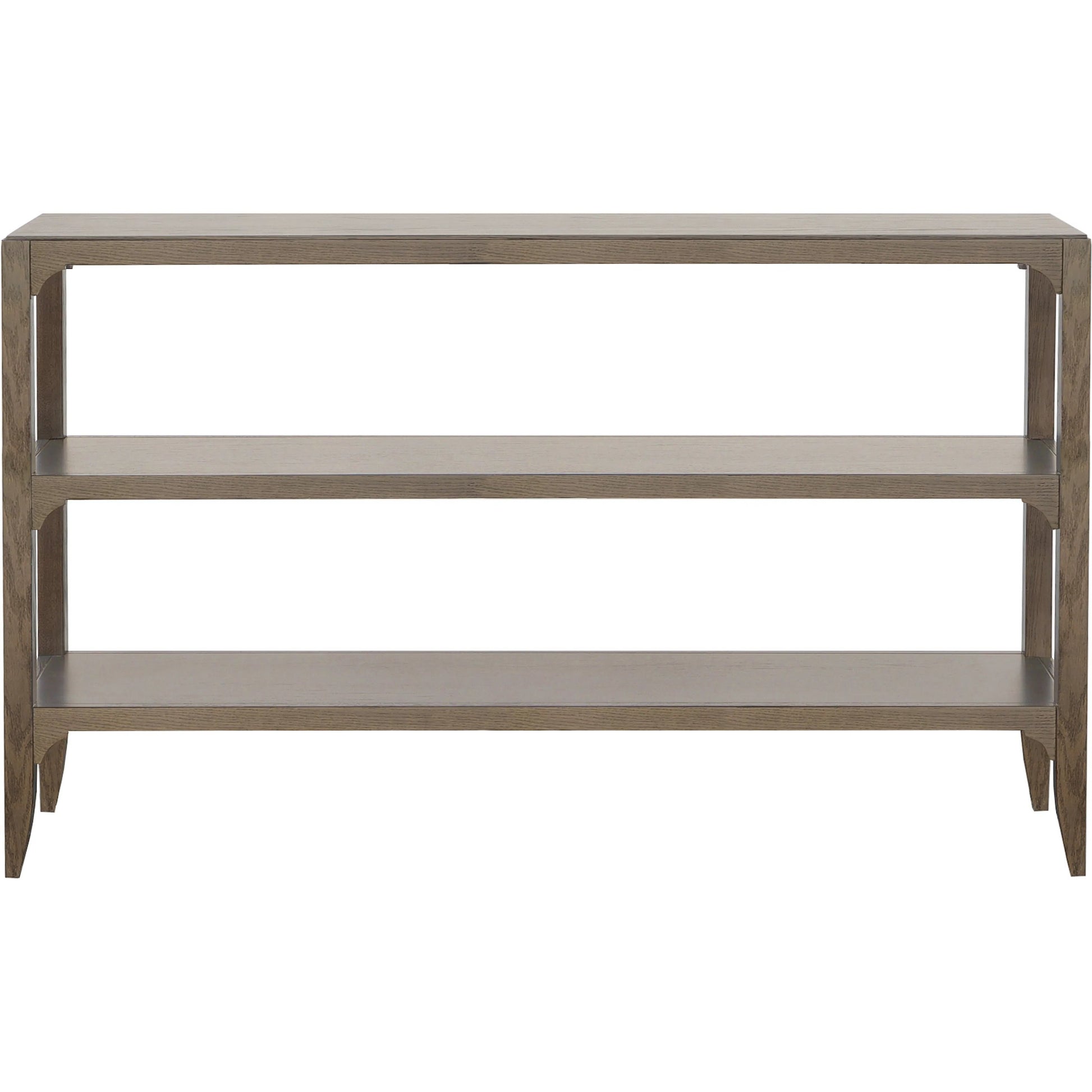 Kendrick Console Table by Fairfield Chair in brown and modern truffle. Made from red oak solids, veneers in a unique style.