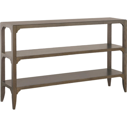 Kendrick Console Table by Fairfield Chair in brown and modern truffle. Made from red oak solids, veneers in a unique style.