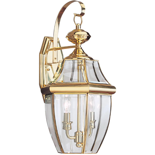 Lancaster Two Light Outdoor Wall Lantern by Visual Comfort & Co.. Made from brass in a unique style.