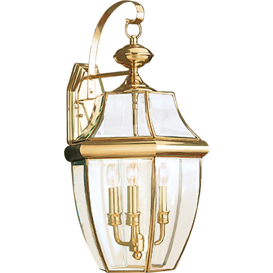 Lancaster Three Light Outdoor Wall Lantern by Visual Comfort & Co.. Made from brass in a unique style.
