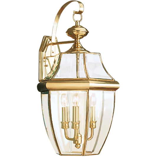 Lancaster Three Light Outdoor Wall Lantern by Visual Comfort & Co.. Made from brass in a unique style.