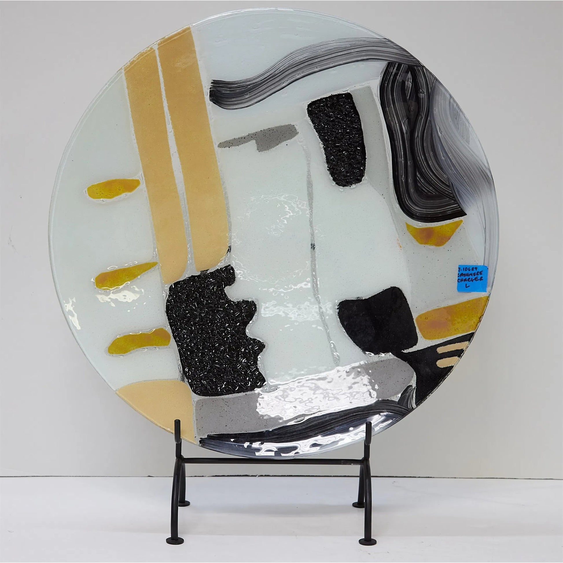 Cashmere Glass Charger by Global Views in natural. Made from art glass in a eclectic & global style.