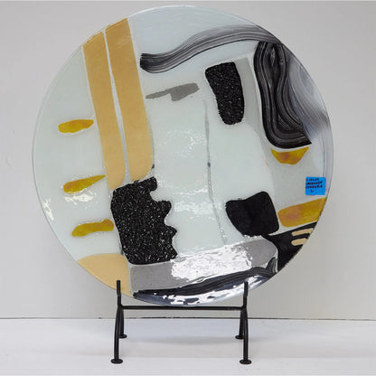 Cashmere Glass Charger by Global Views in natural. Made from art glass in a eclectic & global style.