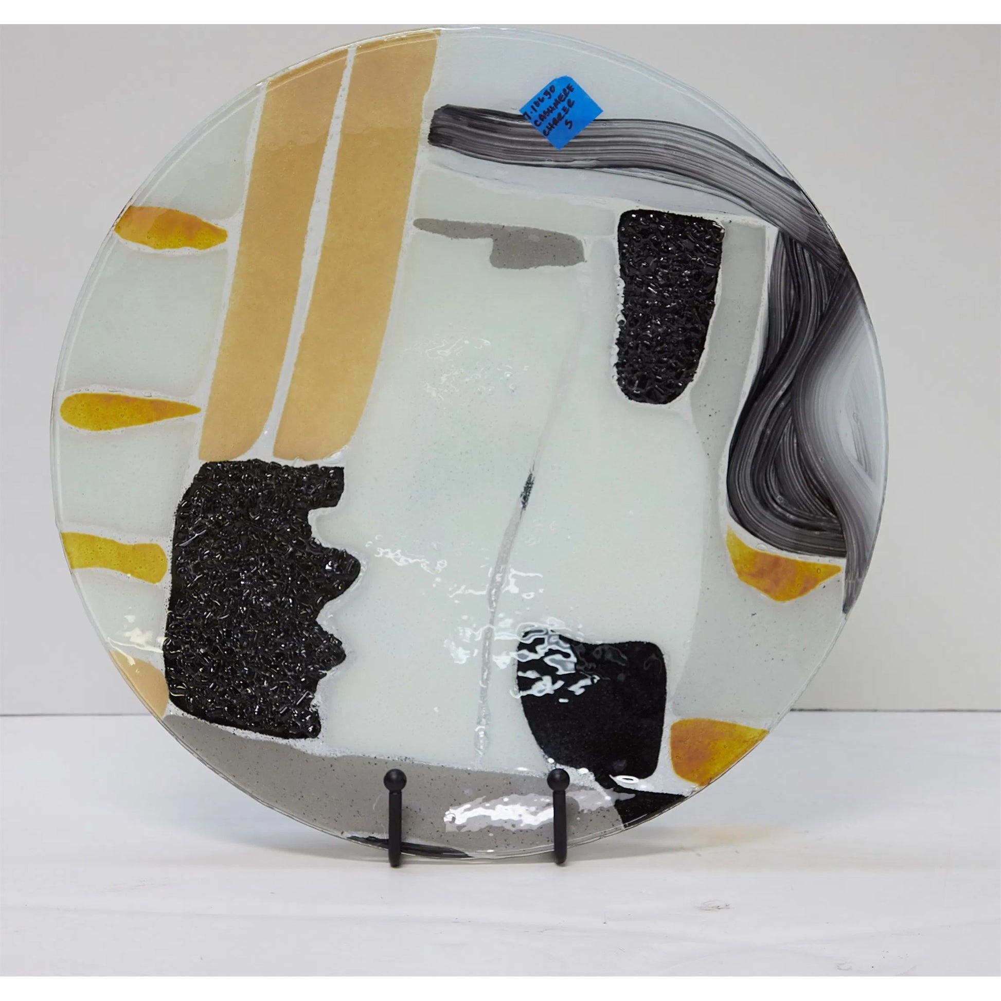 Cashmere Glass Charger by Global Views in natural. Made from art glass in a eclectic & global style.