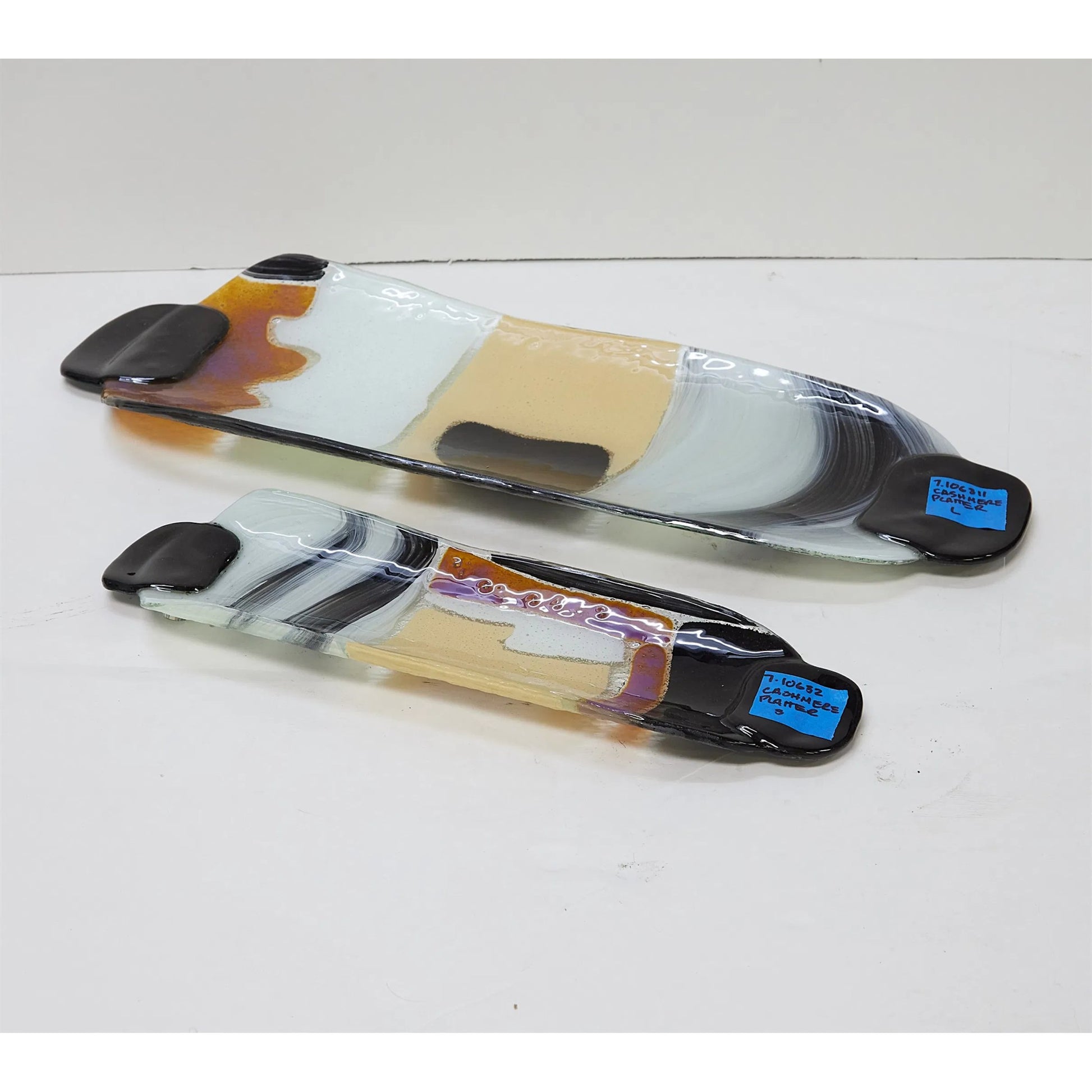 Cashmere Glass Platter by Global Views in natural. Made from art glass in a eclectic & global style.