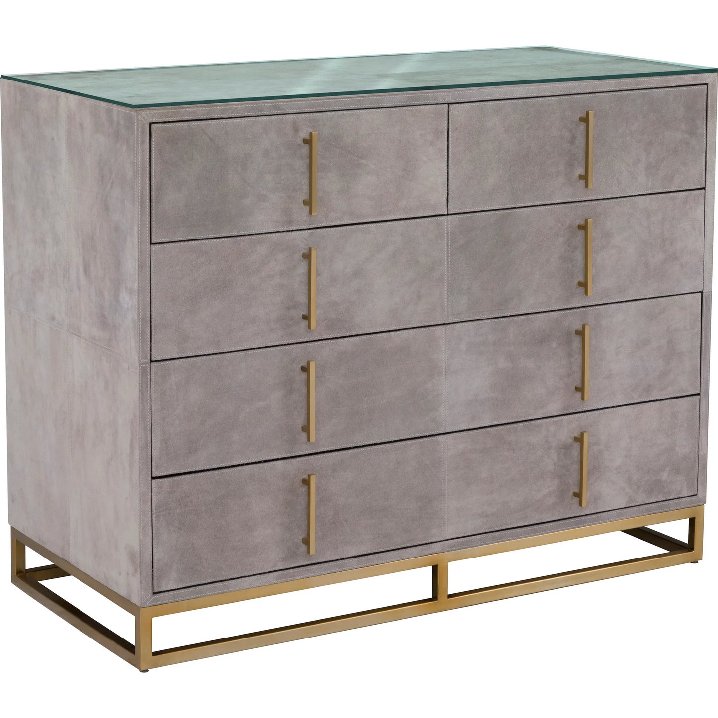 000 SI-2635798 | Primary Silo | Hyde 5-Drawer Chest by Fairfield Chair in tan and distressed cloud. Made from suede wrap in a unique style.