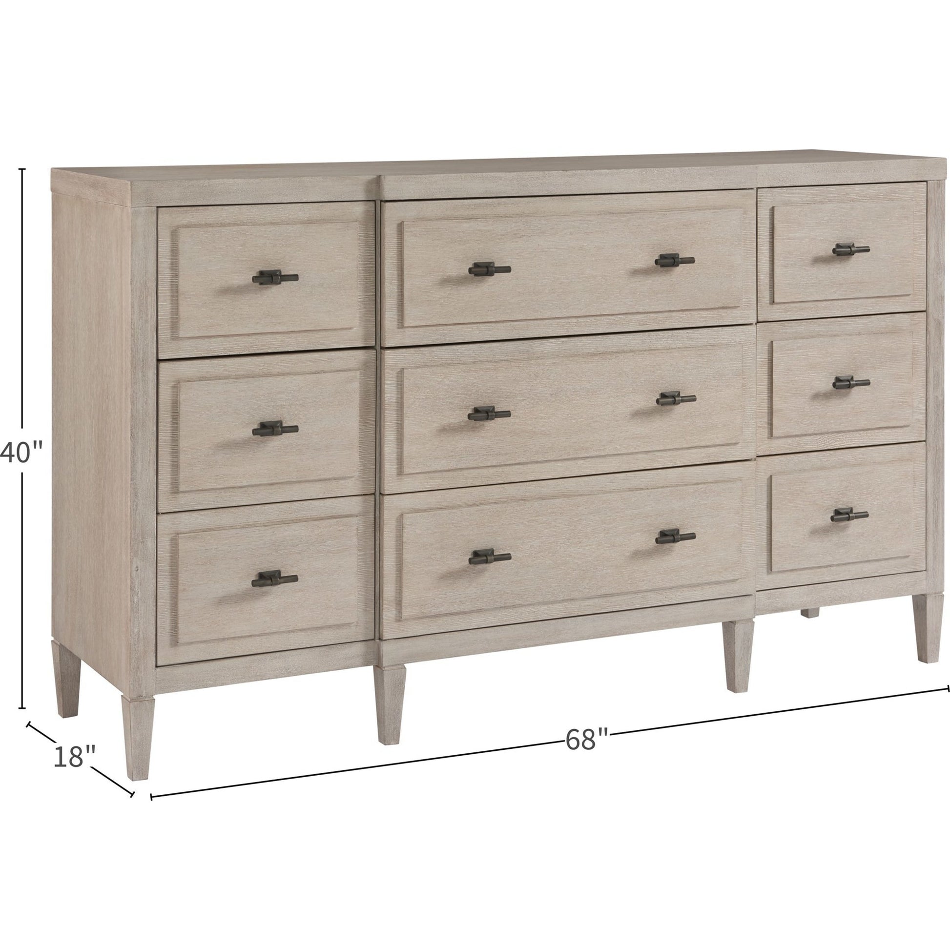 Midtown Dresser by Universal Furniture in matte black and flannel. Made from unique in a transitional style.