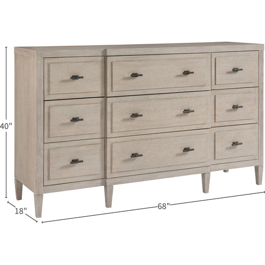Midtown Dresser by Universal Furniture in matte black and flannel. Made from unique in a transitional style.