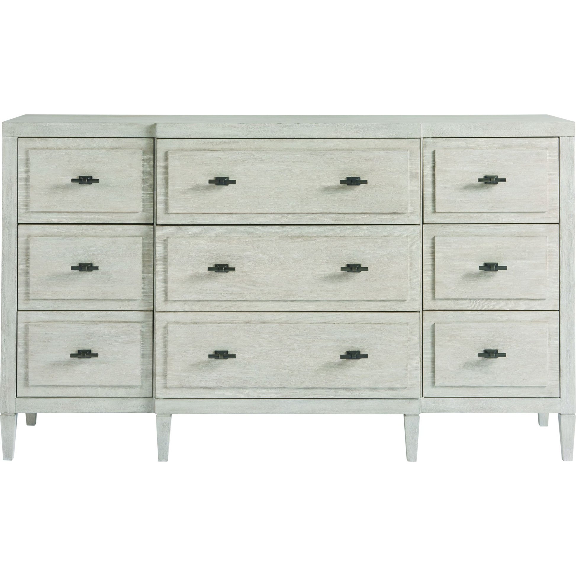 Midtown Dresser by Universal Furniture in matte black and flannel. Made from unique in a transitional style.