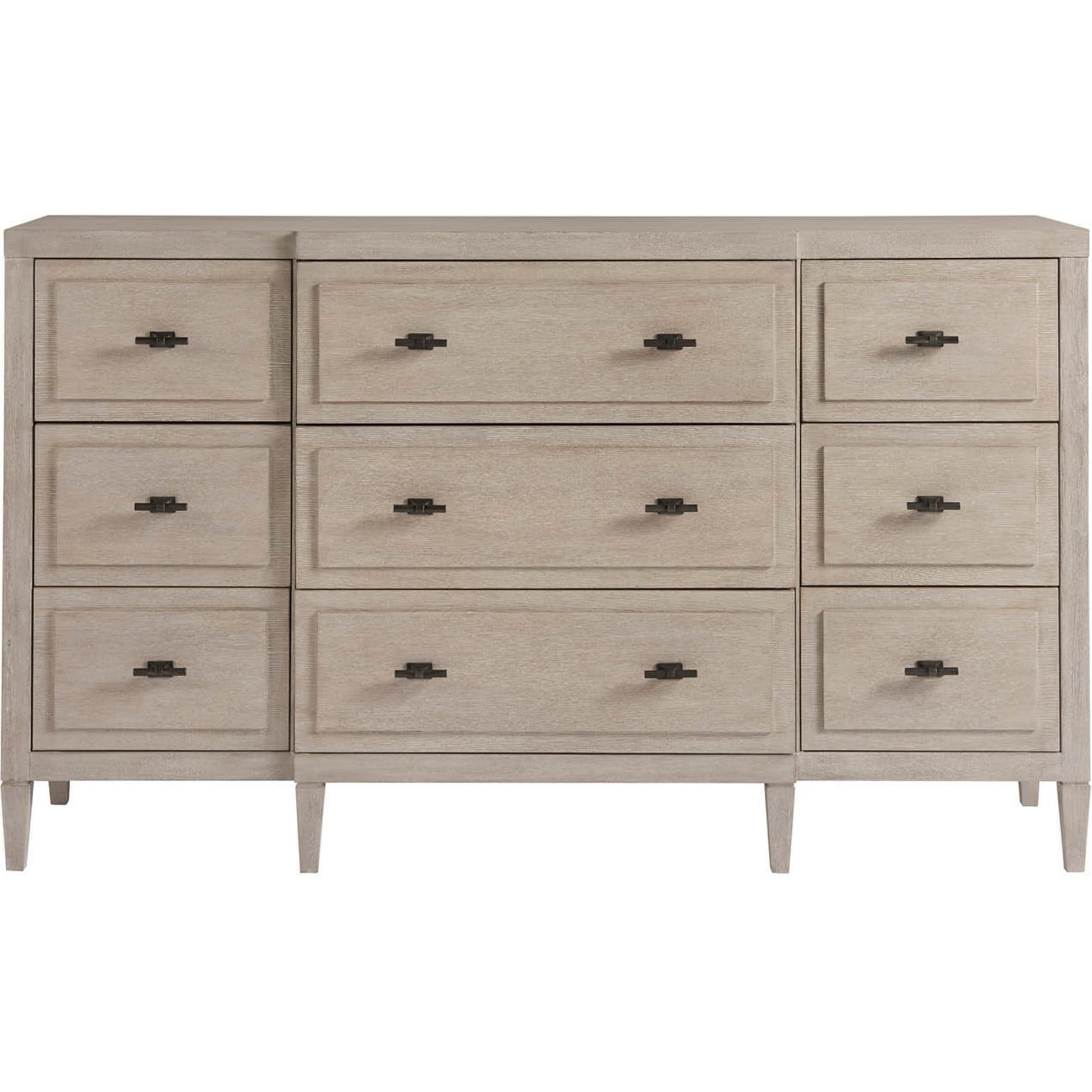 Midtown Dresser by Universal Furniture in matte black and flannel. Made from unique in a transitional style.