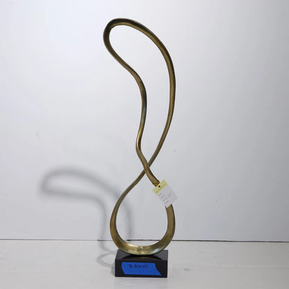 Abstract Loop Sculpture by Global Views in brass. Made from unique in a modern style.
