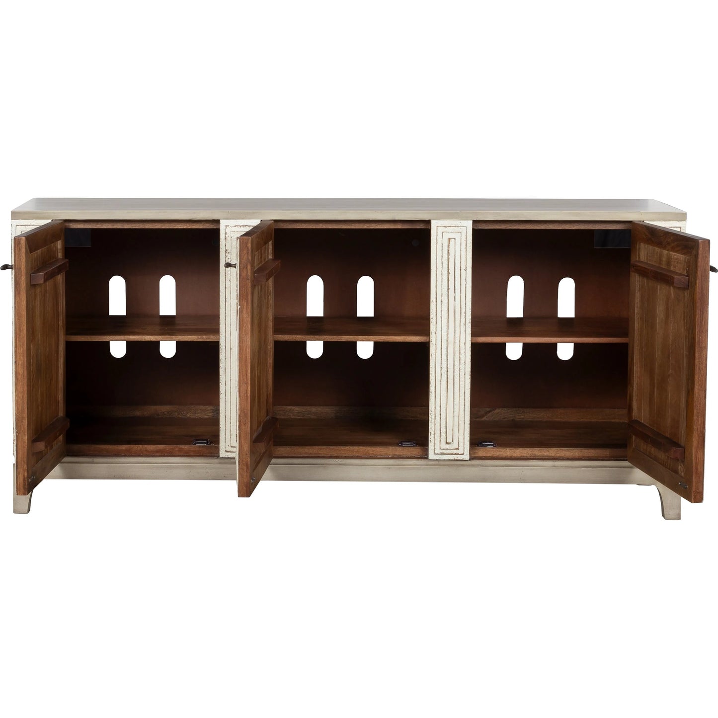 003 SI-2635809 | Additional Silo | Juniper Credenza by Fairfield Chair in light brown and distressed cloud. Made from mango solids in a unique style.