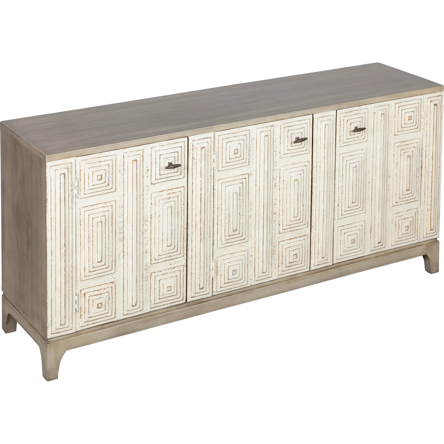 005 SI-2635809 | Additional Silo | Juniper Credenza by Fairfield Chair in light brown and distressed cloud. Made from mango solids in a unique style.