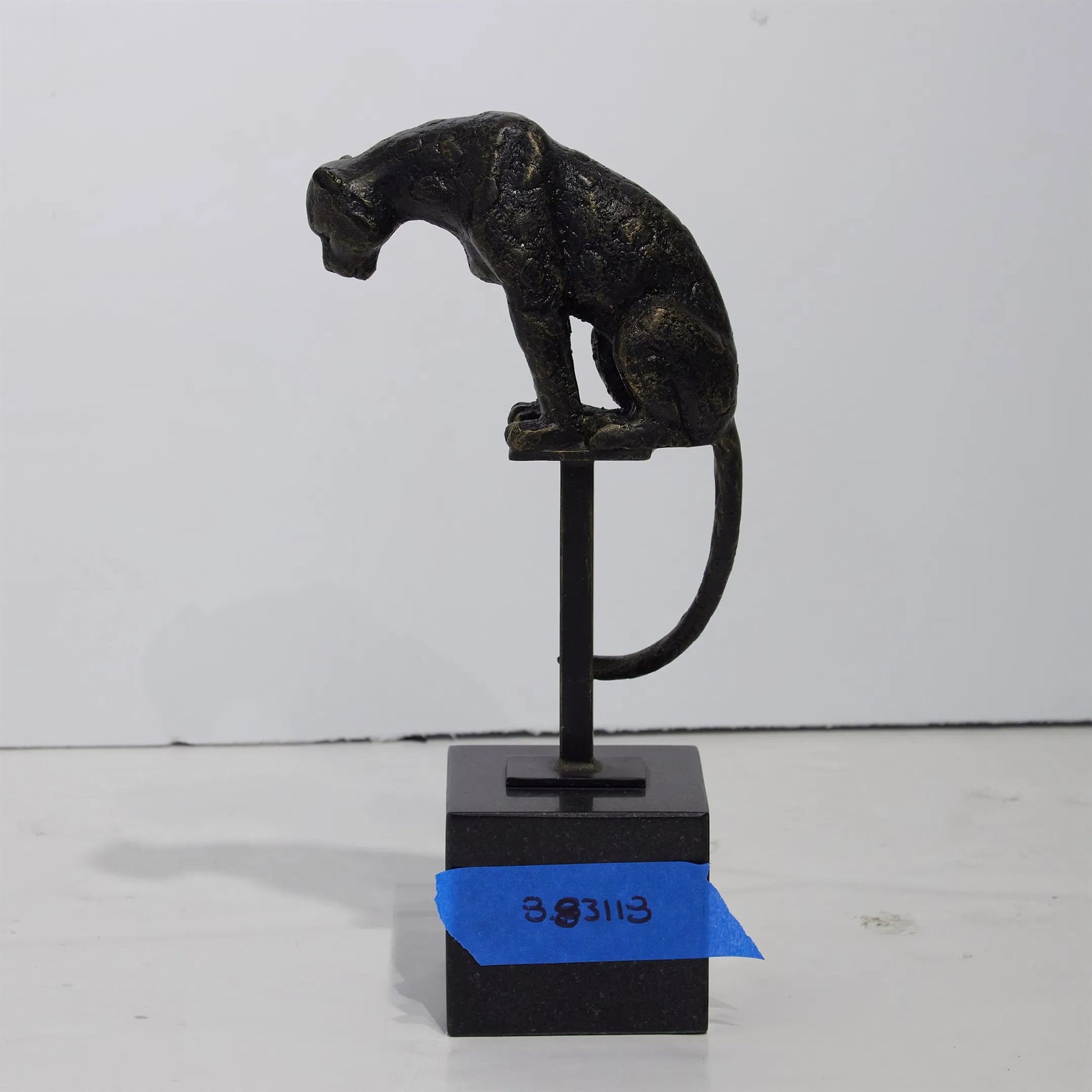 Perched Bronze Jaguar on Stand by Global Views in bronze and bronze. Made from unique in a modern style.