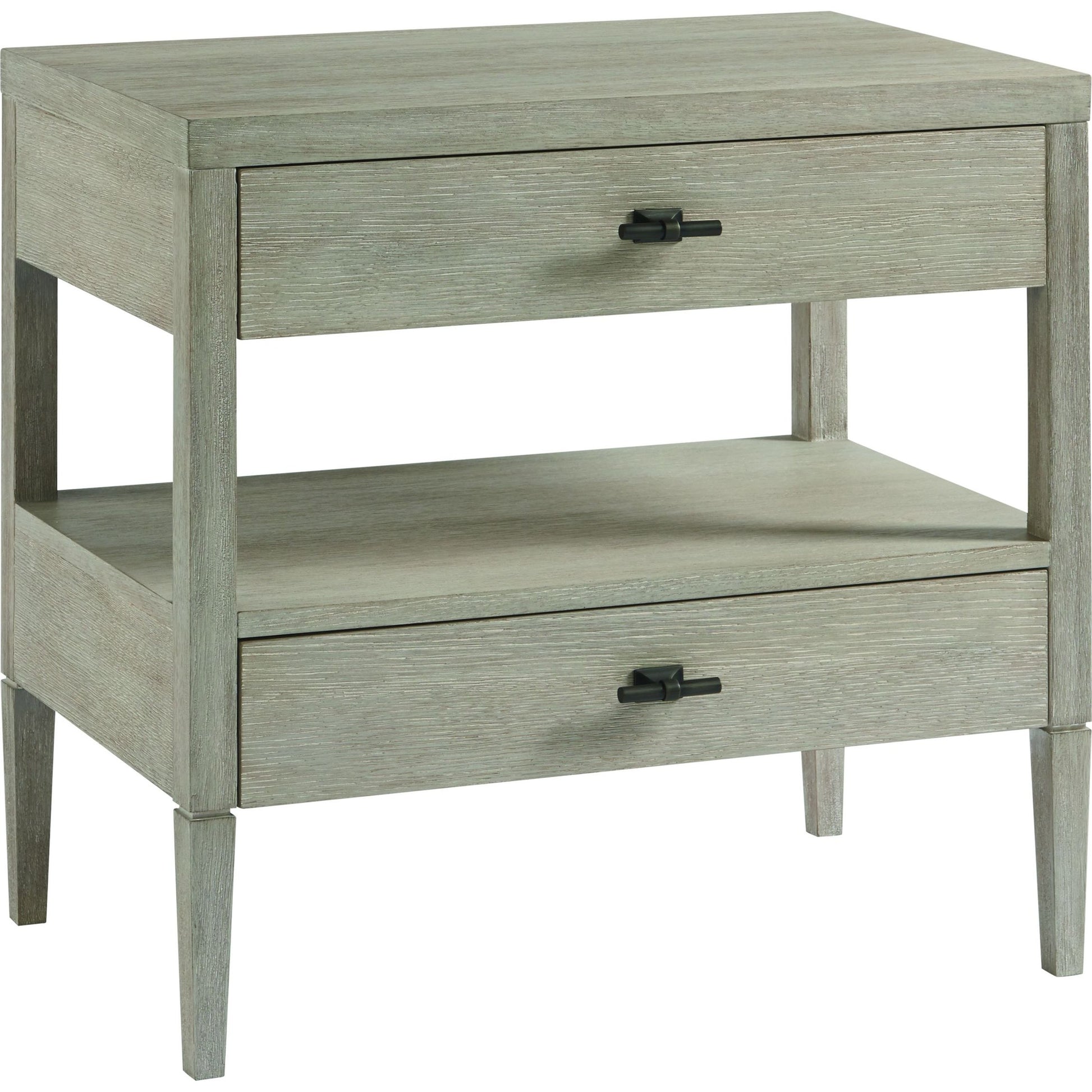 Midtown Nightstand by Universal Furniture in matte black and flannel. Made from unique in a coastal style.