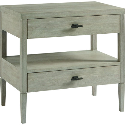 Midtown Nightstand by Universal Furniture in matte black and flannel. Made from unique in a coastal style.