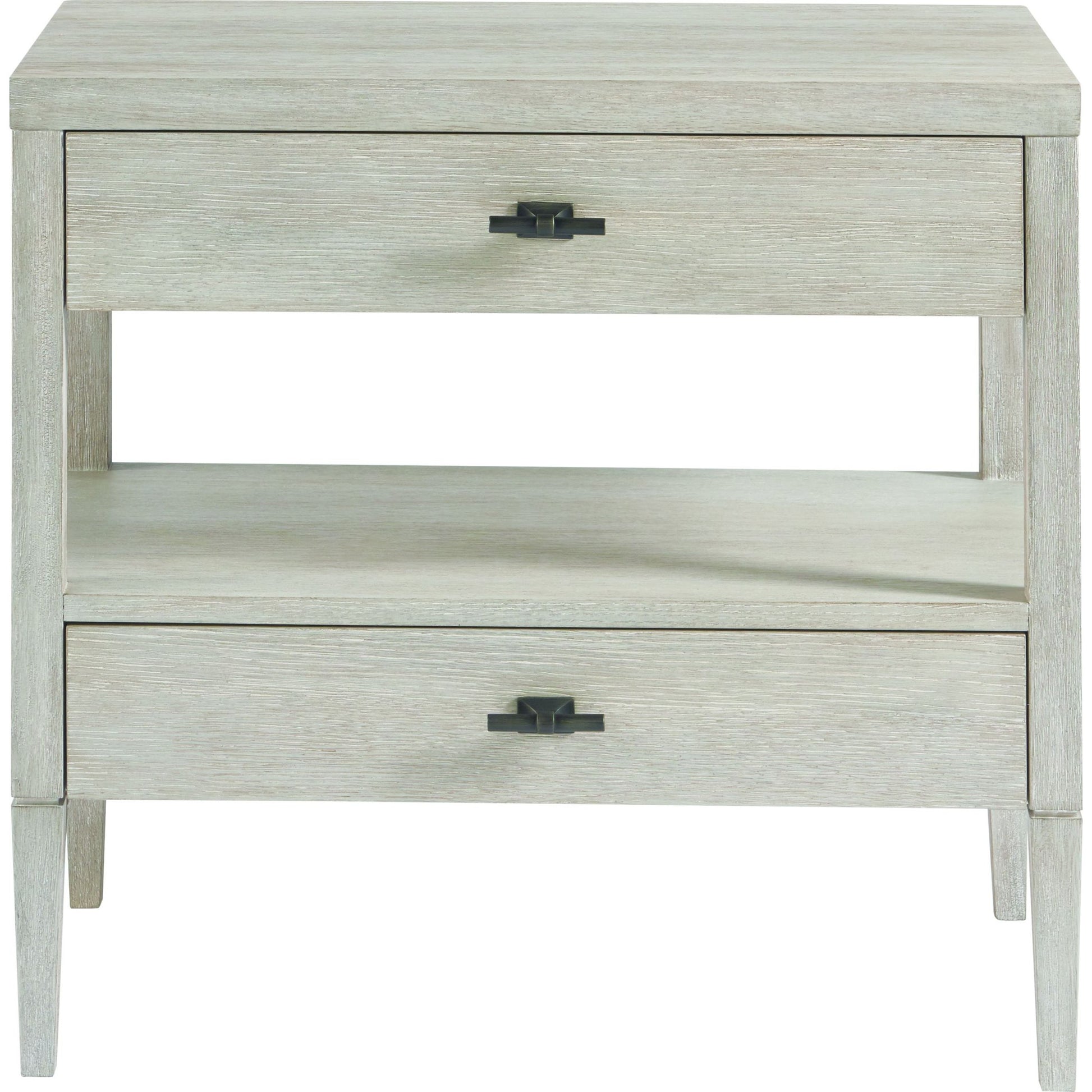 Midtown Nightstand by Universal Furniture in matte black and flannel. Made from unique in a coastal style.