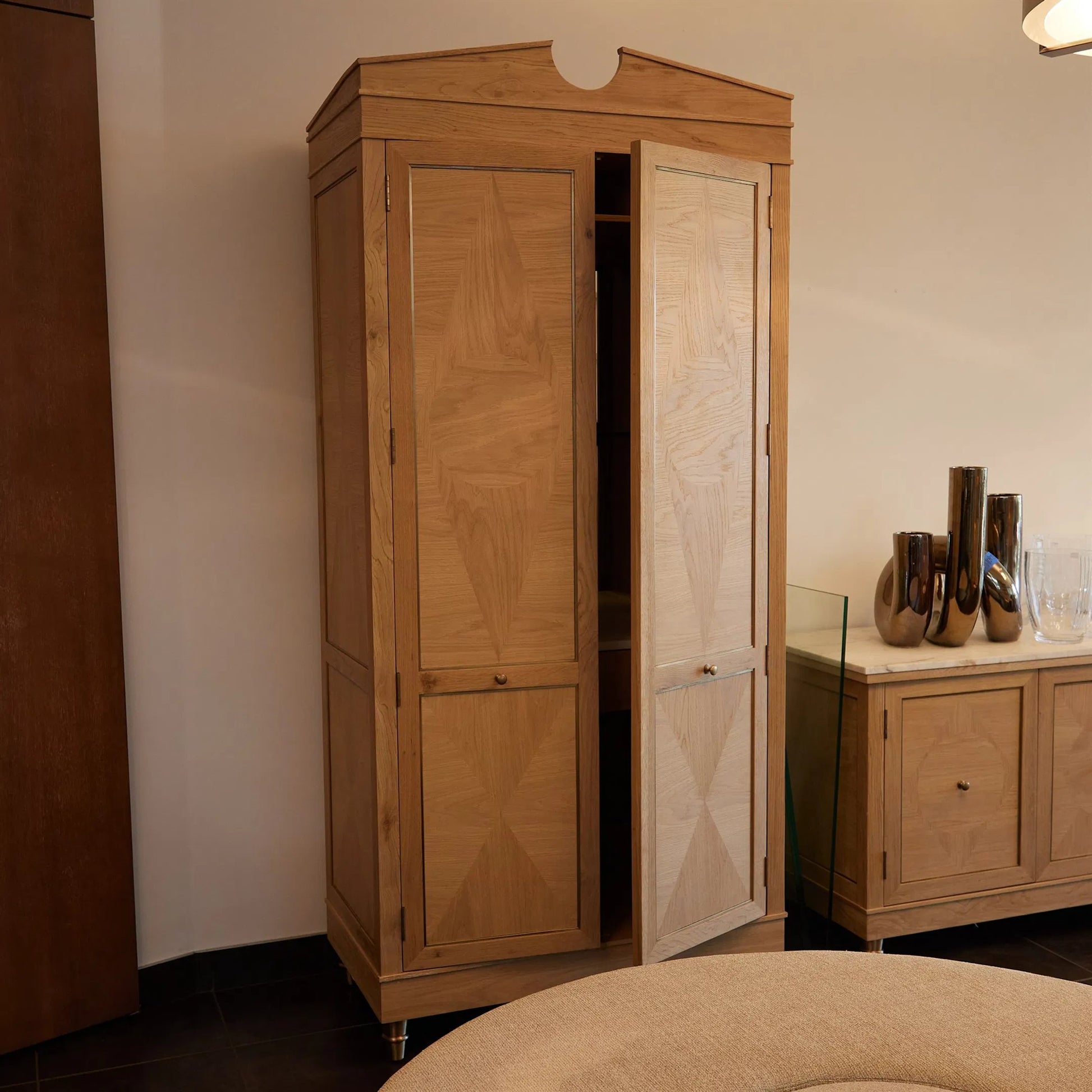 Directoire Tall Cabinet by Global Views in natural, red and marble. Made from unique in a transitional style.