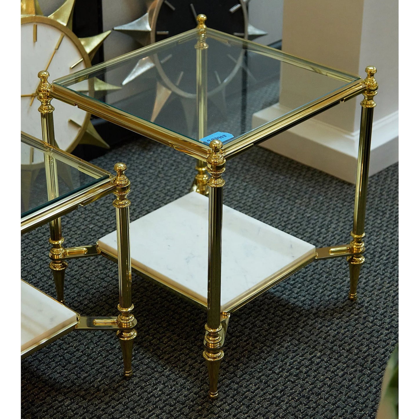 002 SI-2323960 | Additional Silo | Ford End Table by Global Views in white, red and marble. Made from unique in a unique style.