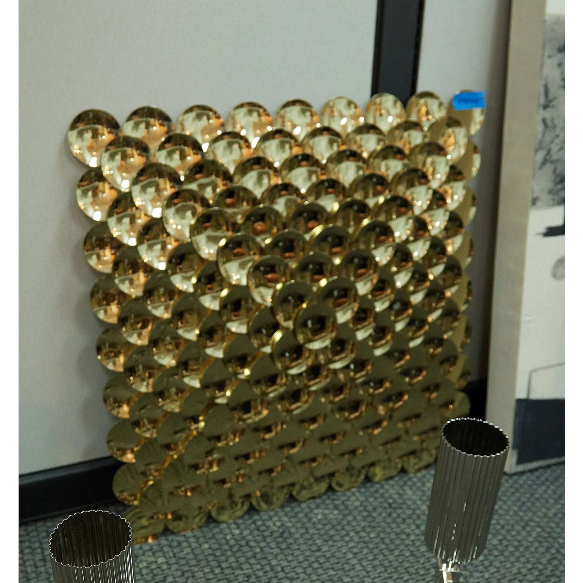 Pyramid Wall Decor by Global Views. Made from stainless steel in a modern style.