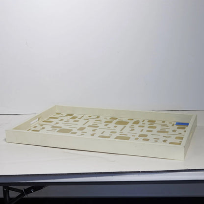 Brass Jali Box Tray by Global Views. Made from mdf, resin, brass in a modern style.
