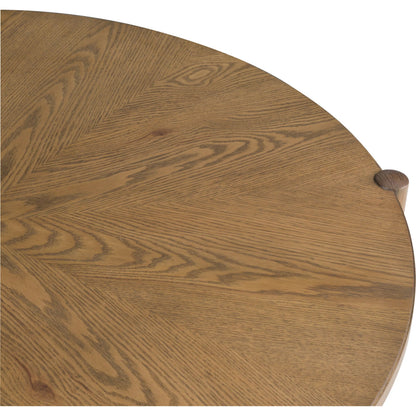 Maxwell Round Cocktail Table by Fairfield Chair. Made from red oak solids, veneers in a unique style.