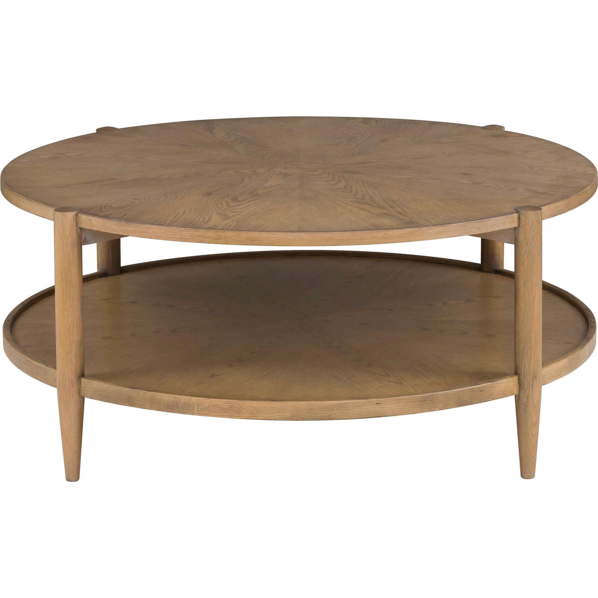 Maxwell Round Cocktail Table by Fairfield Chair. Made from red oak solids, veneers in a unique style.