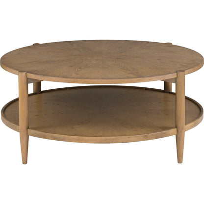 Maxwell Round Cocktail Table by Fairfield Chair. Made from red oak solids, veneers in a unique style.