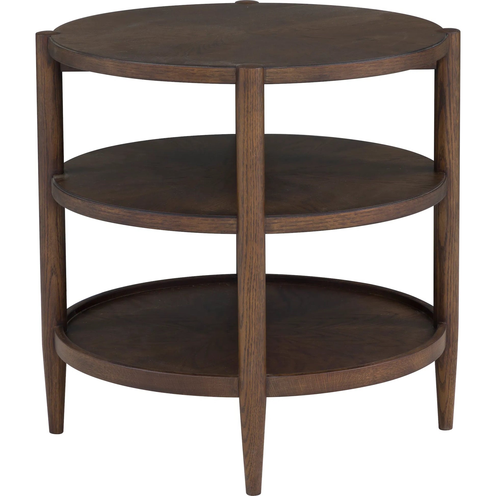 Maxwell Round End Table by Fairfield Chair. Made from red oak solids, veneers in a unique style.