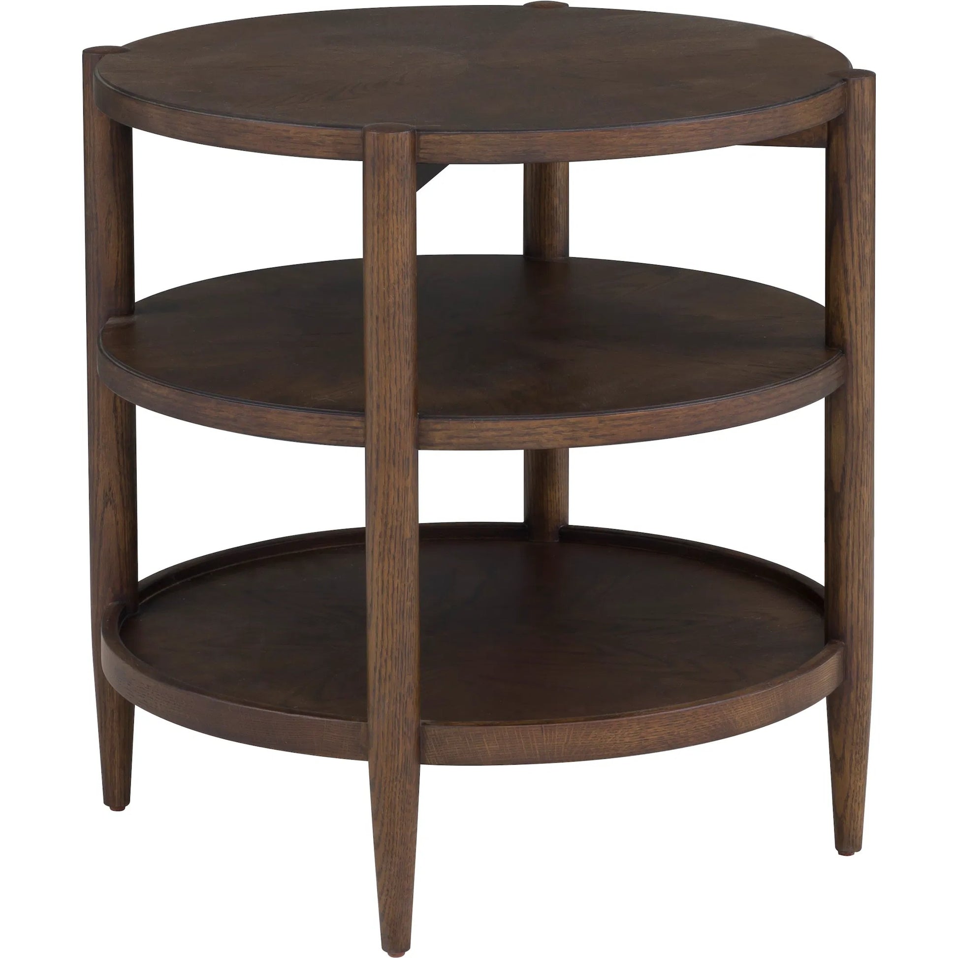 Maxwell Round End Table by Fairfield Chair. Made from red oak solids, veneers in a unique style.