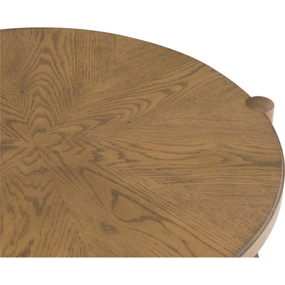 Maxwell Round End Table by Fairfield Chair. Made from red oak solids, veneers in a unique style.