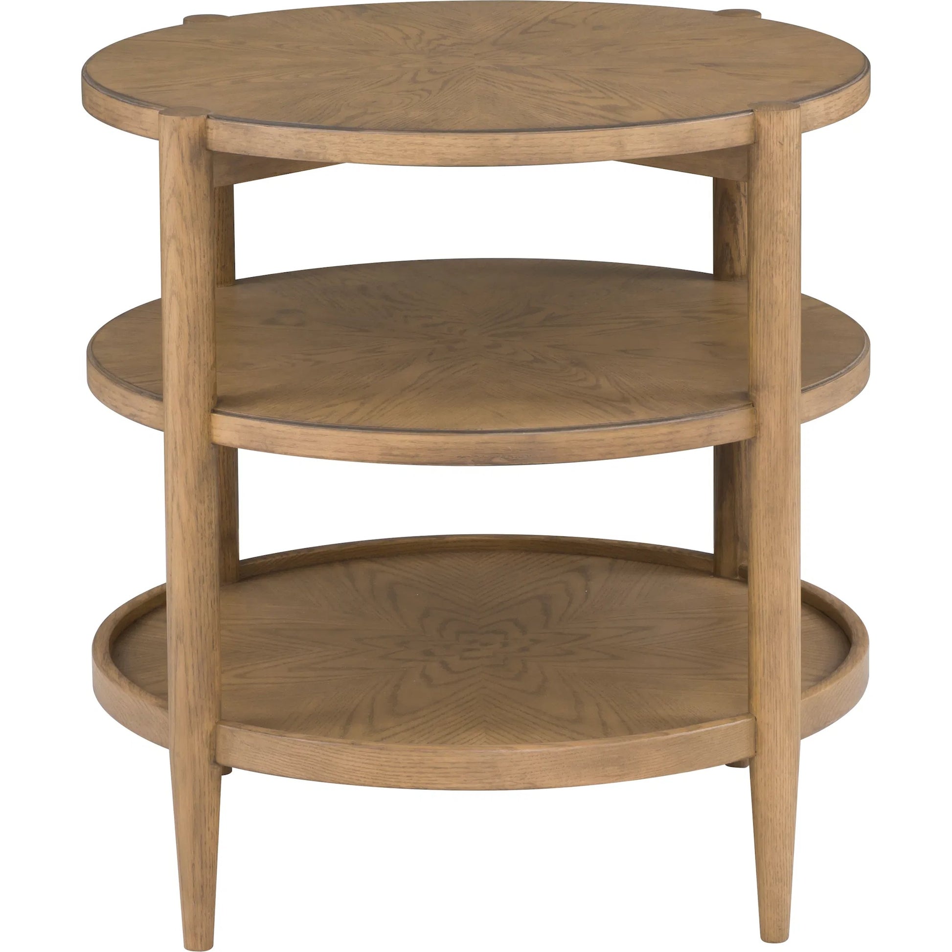 Maxwell Round End Table by Fairfield Chair. Made from red oak solids, veneers in a unique style.