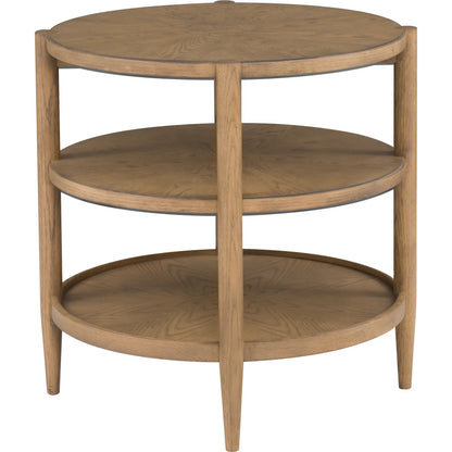 Maxwell Round End Table by Fairfield Chair. Made from red oak solids, veneers in a unique style.