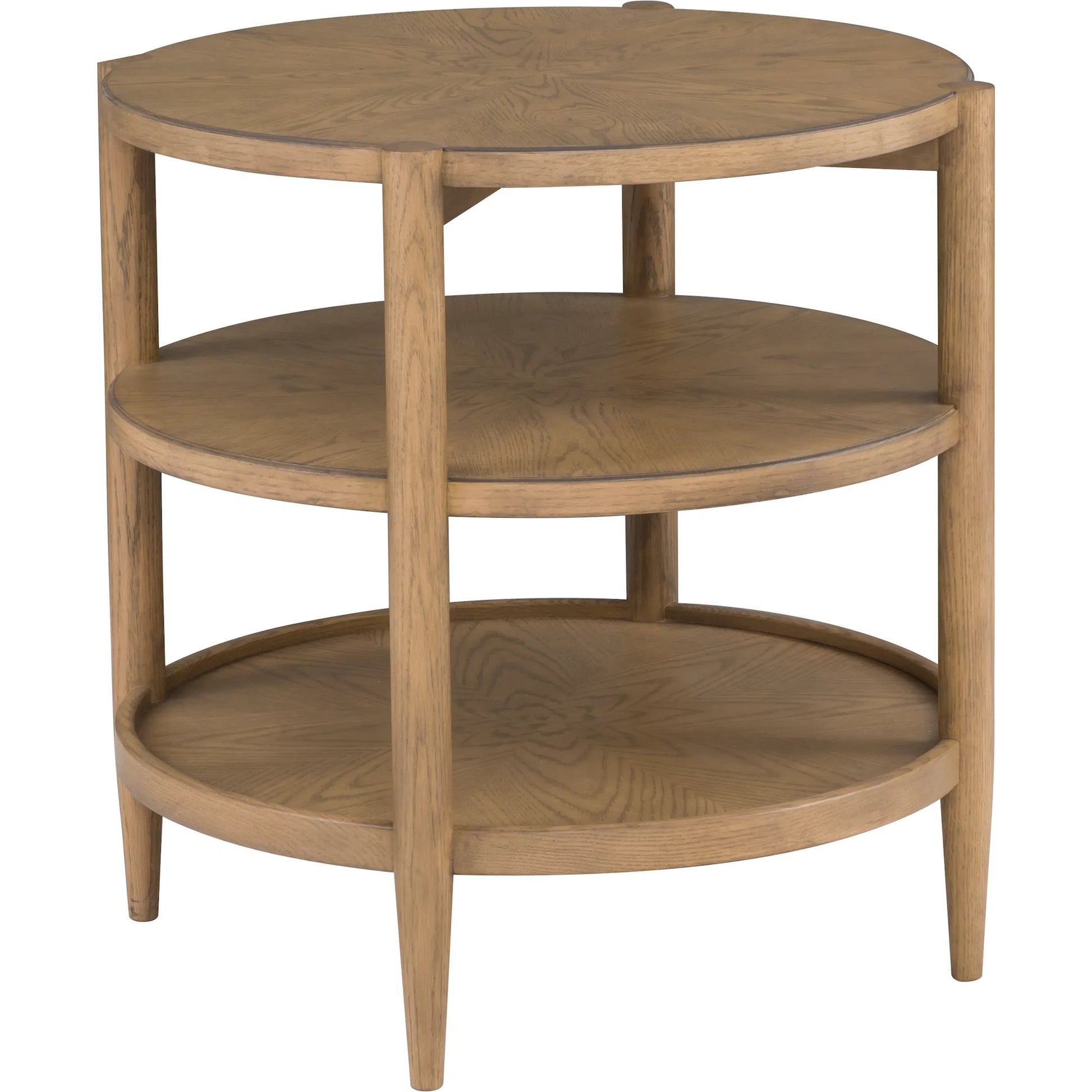 Maxwell Round End Table by Fairfield Chair. Made from red oak solids, veneers in a unique style.