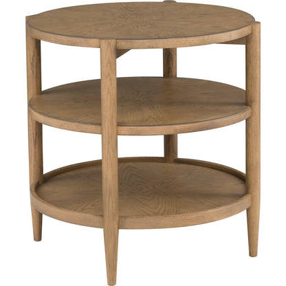 Maxwell Round End Table by Fairfield Chair. Made from red oak solids, veneers in a unique style.