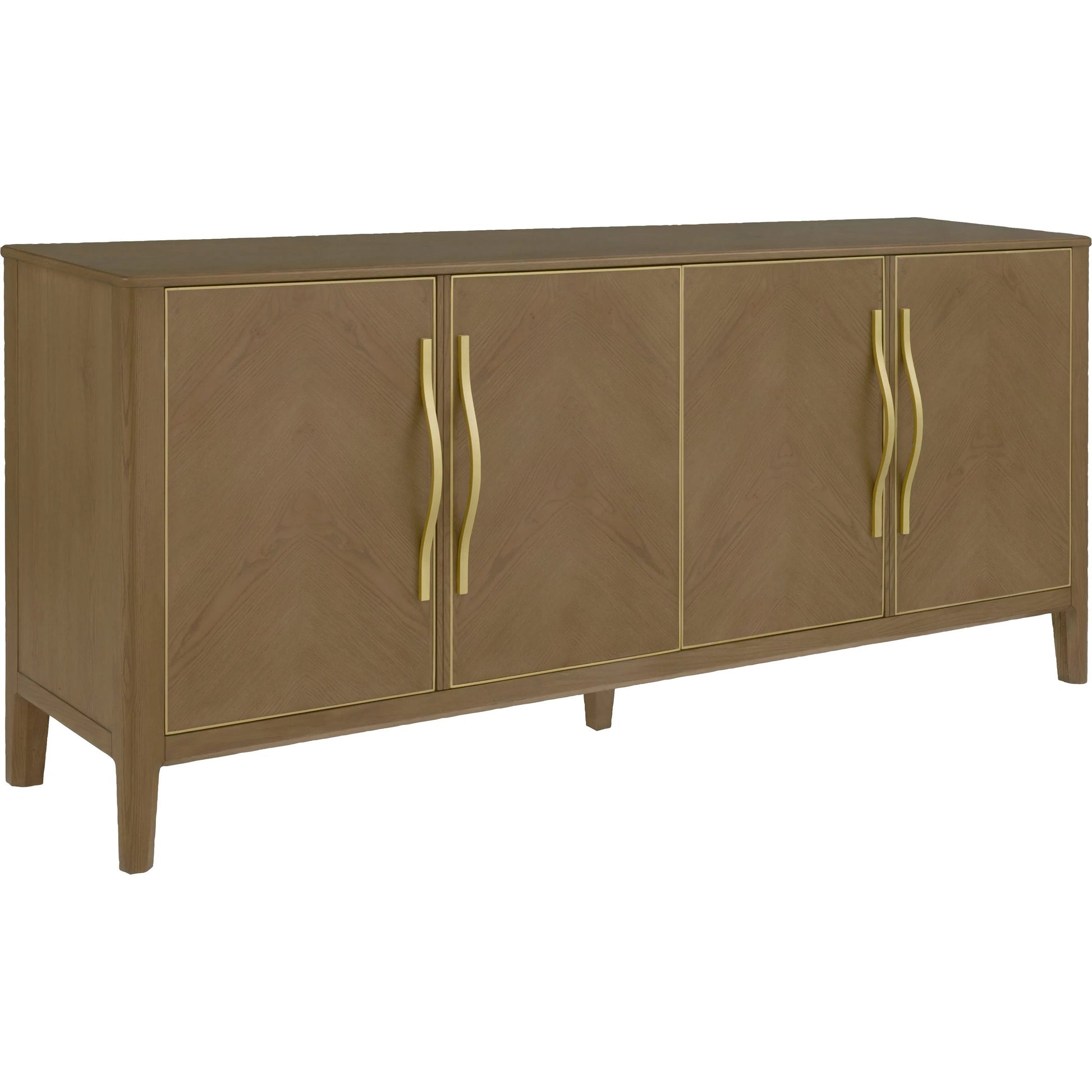 Maxwell Credenza by Fairfield Chair. Made from red oak solids, veneers in a unique style.