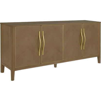 Maxwell Credenza by Fairfield Chair. Made from red oak solids, veneers in a unique style.