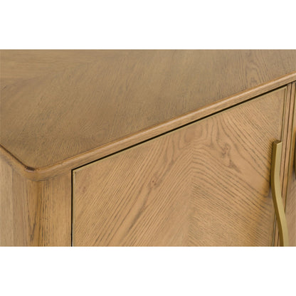Maxwell Credenza by Fairfield Chair. Made from red oak solids, veneers in a unique style.